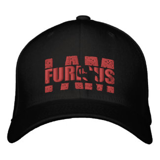 JAG ÄR FURIUS Red Logotyp Wool Stretch Cap Broderad Keps