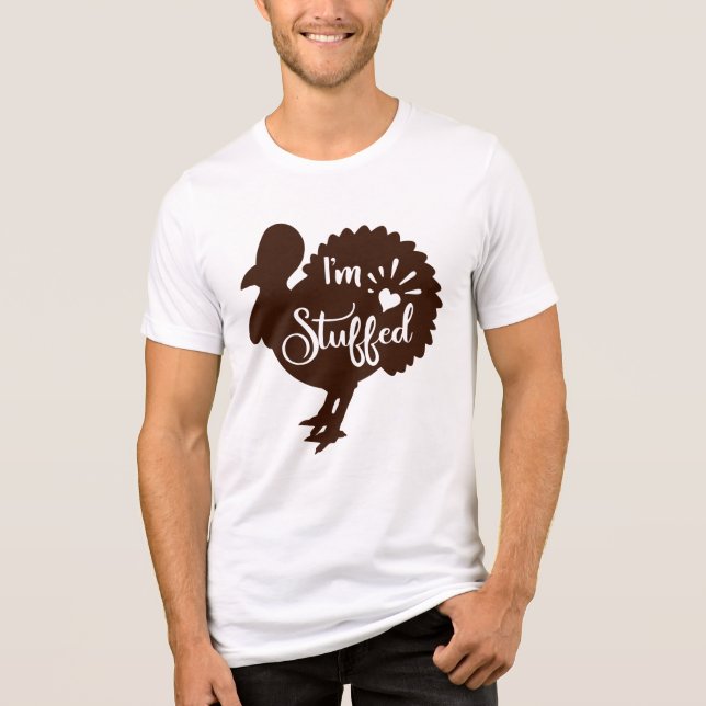 Jag är fylld på en fin Thanksgiving Turkiet T-shirt (Framsida)