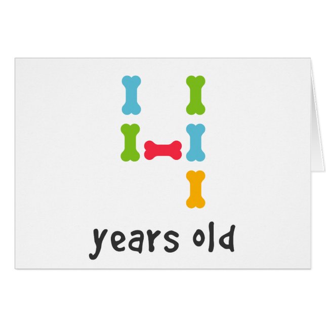 Jag är fyra år gammal hälsningskort (Framsidan Horizontal)