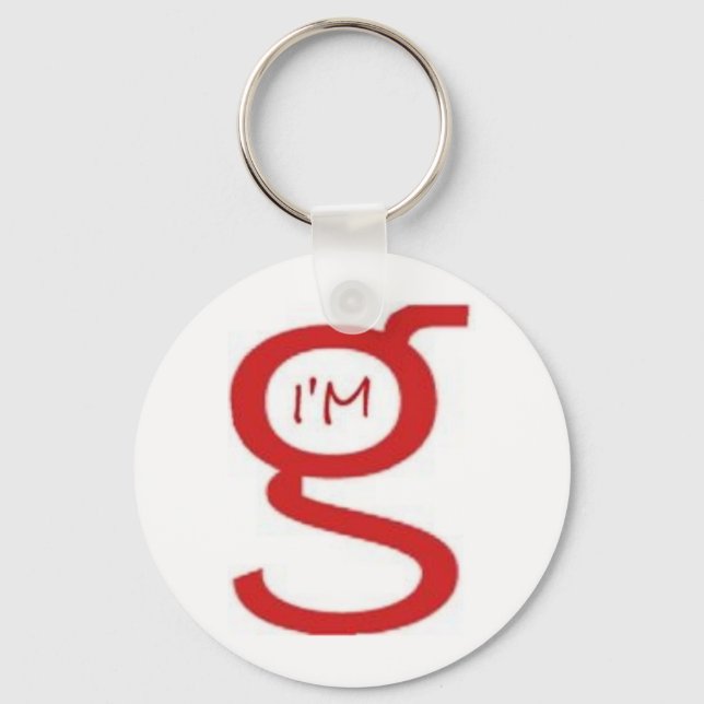 Jag är G Keychain med röd Logotyp Nyckelring (Framsida)
