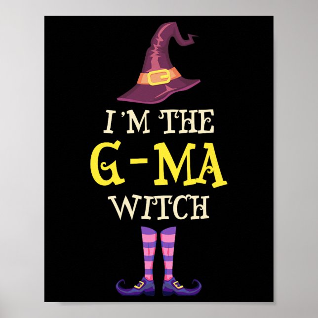 Jag är G-morsa Witch Costume Halloween Funny Witch Poster (Framsidan)