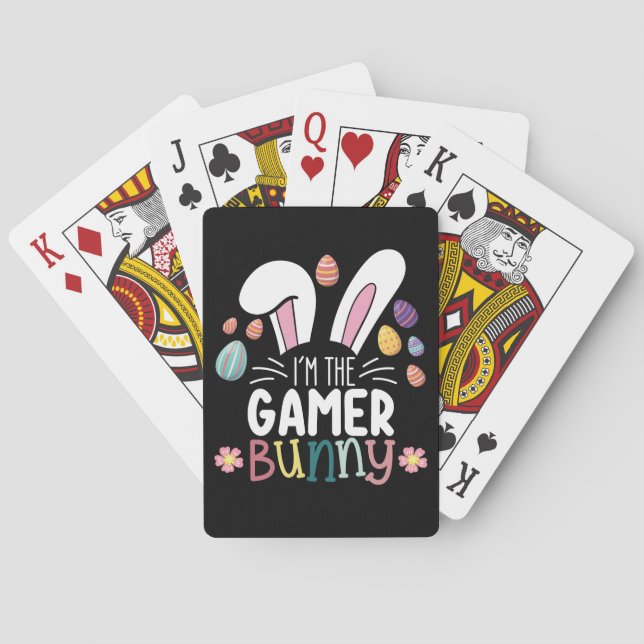 Jag är Gamer Bunny Gaming Påsk Matching Casinokort (Baksidan)
