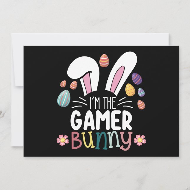 Jag är Gamer Bunny Gaming Påsk Matching Inbjudningar (Framsida)