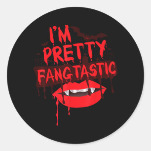 Jag är ganska fantastisk rolig vampyr Halloween Runt Klistermärke