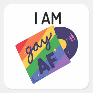 Jag är Gay AF LGBT-Pridet i månaden Fyrkantigt Klistermärke