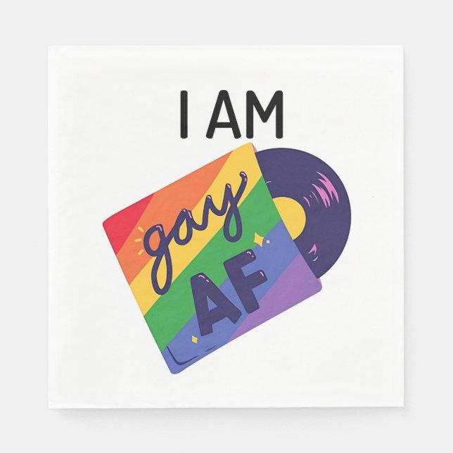 Jag är Gay AF LGBT-Pridet i månaden Pappersservett (Framsidan)