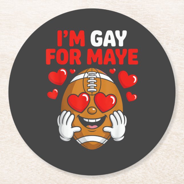 Jag är gay för Maye Underlägg Papper Rund (Framsidan)