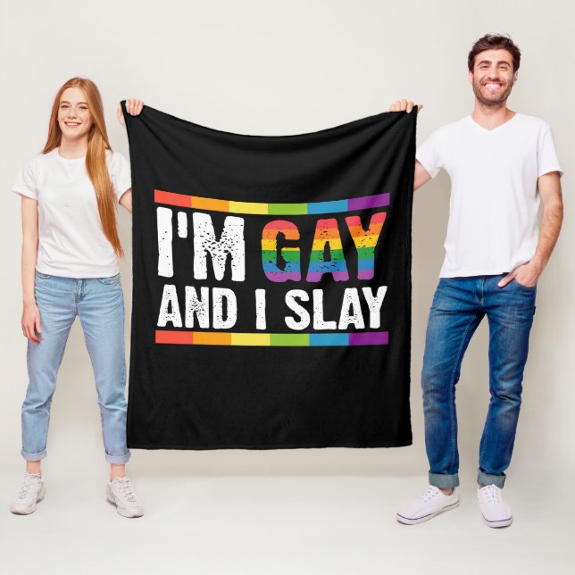 Jag är gay och jag är fantastisk HBTQ Pride Fleecefilt (På plats)