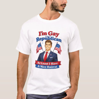 Jag är gay och republikan. Snyggt frisyr T Shirt