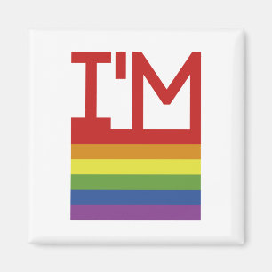 Jag är Gay Regnbågsburen Flagga Magnet