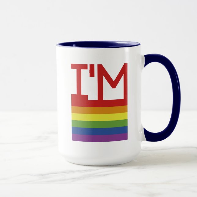 Jag är Gay| Regnbågsburen Flagga Mugg (Höger)