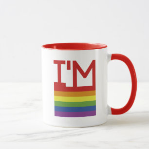 Jag är Gay Regnbågsburen Flagga Mugg