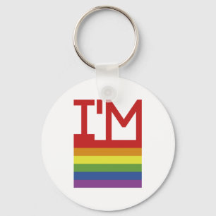 Jag är Gay Regnbågsburen Flagga Nyckelring