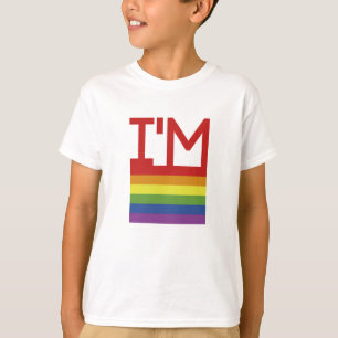Jag är Gay  Regnbågsburen Flagga T Shirt