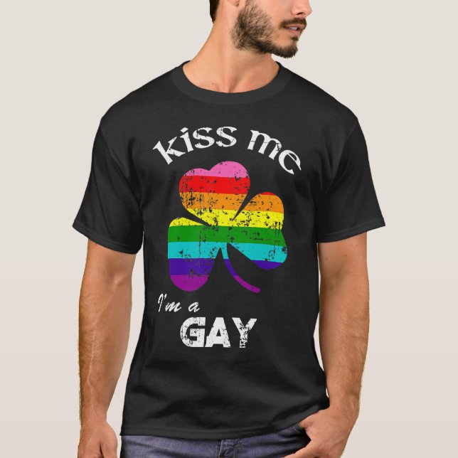 Jag är Gay Shirt St. Patrick's Day L. T Shirt (Framsida)