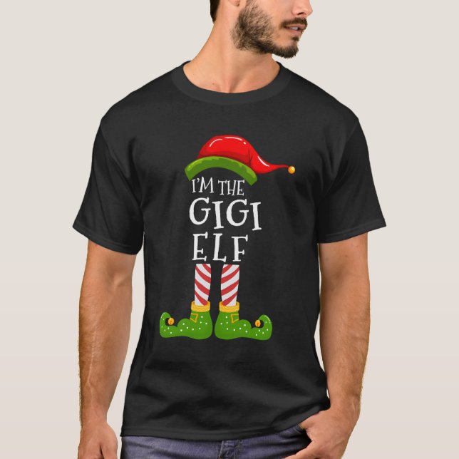 Jag är Gigi Elf-gruppen som matchar familjejulen P T Shirt (Framsida)