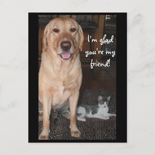 Jag är glad att du är min vän! vykort (Framsida)