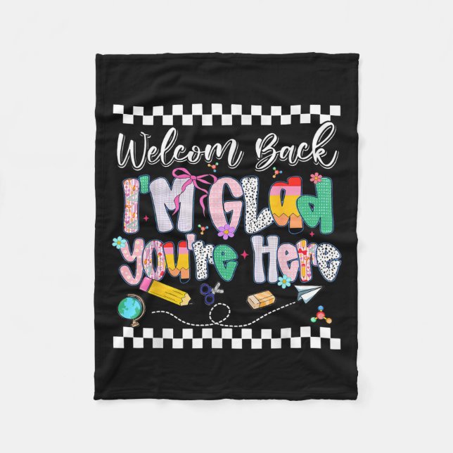 Jag är glad att du är tillbaka till Sch. Fleecefilt (Framsidan)