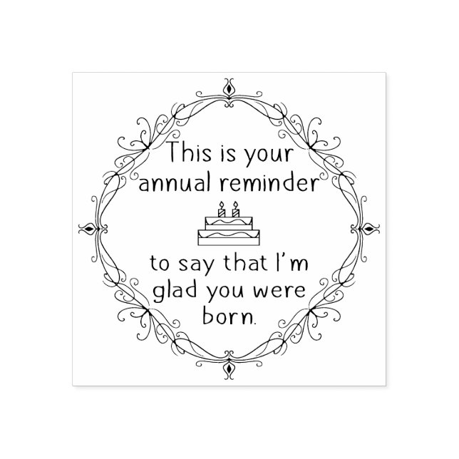 Jag är glad att du föddes Wood Frimärke Stämpel (Tryck)