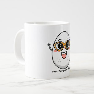 Jag är glad att ha ägg med glasögon. jumbo mugg