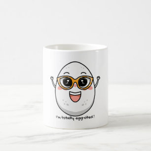 Jag är glad att ha ägg med glasögon. kaffemugg