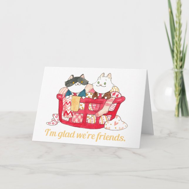 Jag är glad att vi är vänner valentine helgkort (Framsida)