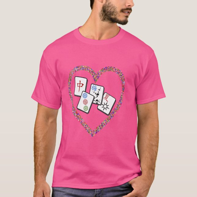 Jag är glad över att spela MahJongg-Roligt Tile-sp T Shirt (Framsida)