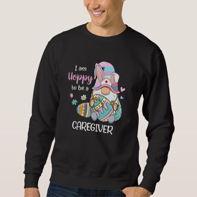 Jag är glad över att vara en kargerbunny lång ärmad tröja (Framsida)