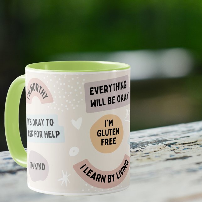 Jag är Gluten Free Cream Gult  Modern Abstrakt Mugg (Skapare uppladdad)