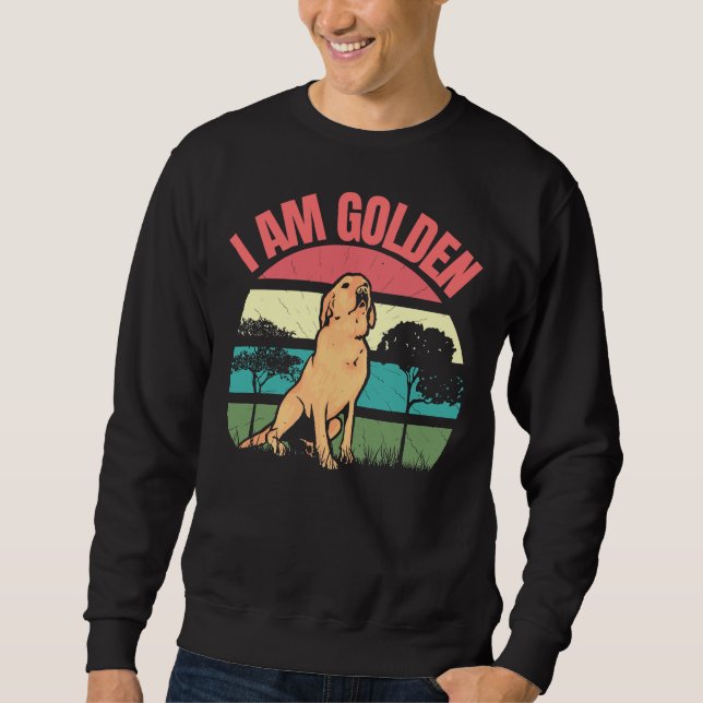 Jag är Golden Golden Retriever Lång Ärmad Tröja (Framsida)