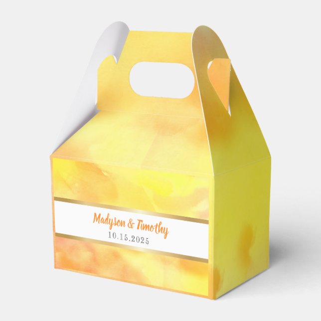 JAG ÄR GOLDEN WATERCOLOR Bröllop Gift-favoritruta Presentaskar (Framsidan Sidan)