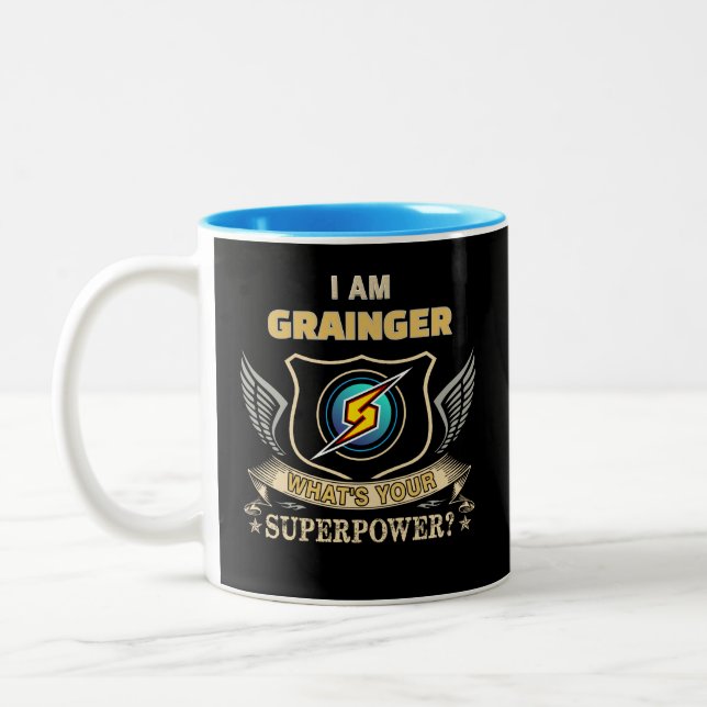 Jag Är GRAINGER Vad Är Din Superkraft Två-Tonad Mugg (Vänster)
