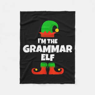 Jag är Grammatik Alv Familj Pyjamas Jul Englie Fleecefilt