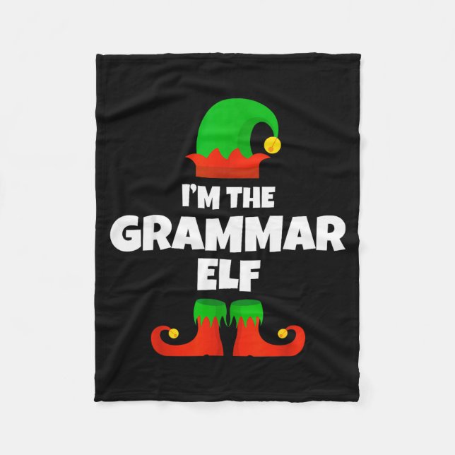 Jag är Grammatik Alv Familj Pyjamas Jul Englie Fleecefilt (Framsidan)