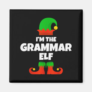 Jag är Grammatik Alv Familj Pyjamas Jul Englie Magnet