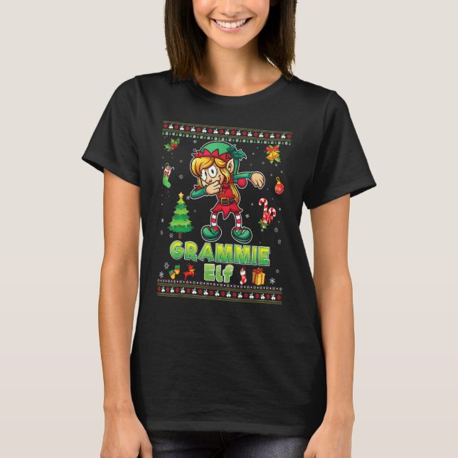 Jag är Grammie Elf Matching Family Merry Christma T Shirt (Framsida)