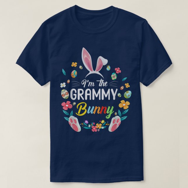 Jag är Grammy Grandma Bunny Matching Family Easte T Shirt (Design framsida)