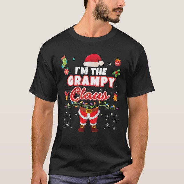 Jag är Grampy Claus Matching Family Merry Christm T Shirt (Framsida)