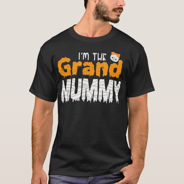 Jag är Grand Mummy Funny Grandma Family Halloween T Shirt (Framsida)
