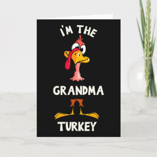 Jag är Grandma Turkey Thanksgiving Kostym Skördefe Kort
