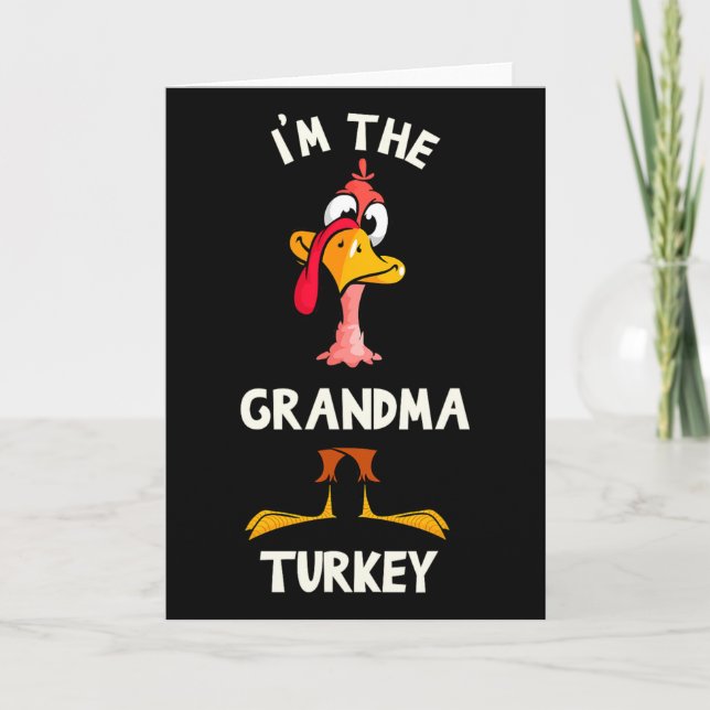 Jag är Grandma Turkey Thanksgiving Kostym Skördefe Kort (Framsida)