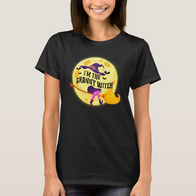 Jag är Granny Witch Halloween Matching Group Cos T Shirt (Framsida)