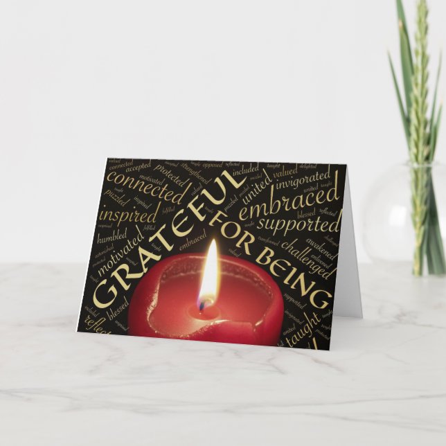 JAG ÄR GRATEFUL GRATITUDE CARD KORT (Framsida)