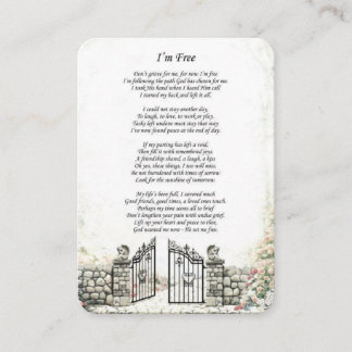 Jag är gratis minnesdödsannonskort tilläggskort