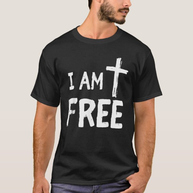 Jag är gratis, stolt kristen t shirt (Framsida)