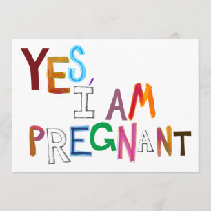 Jag är gravid roligt färglös gravid art ord meddelande