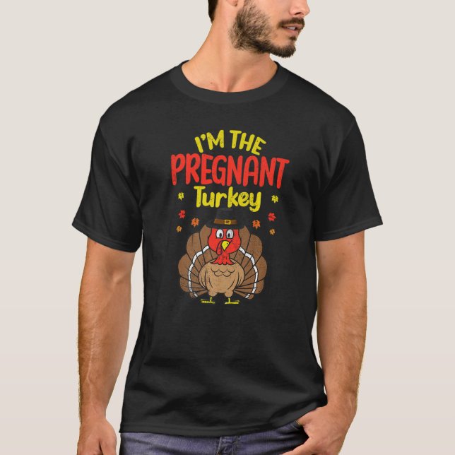 Jag är gravid Turkiet Happy thanksgiving 2022 Au T Shirt (Framsida)