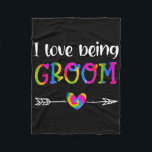 Jag är Groom Proud Groom Tie Dye Par Wed Fleecefilt<br><div class="desc">Jag är Groom Proud Groom Tie Dye Par Bröllop</div>
