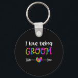 Jag är Groom Proud Groom Tie Dye Par Wed Nyckelring<br><div class="desc">Jag är Groom Proud Groom Tie Dye Par Bröllop</div>
