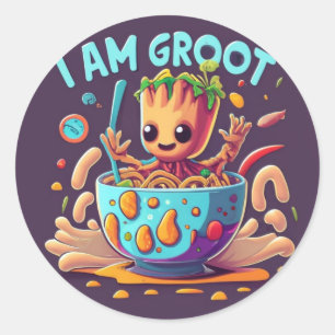 Jag är Groot Runt Klistermärke